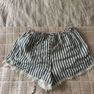 Reformation Black and White Striped Shorts